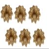 Indian Shelf 6 Piece Handmade Golden Brass Hindu Religious Open Flower Oil Lamps Diya view 1