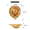 Indian Shelf 6 Piece Handmade Golden Brass Bud Shaped Decorative Border Oil Lamps Diya view 3
