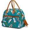 FlowFly Insulated Lunch Bag With Shoulder Strap for Women, Men, and Kids, Large and Reusable, Handle, Freezable Work and School Travel Tote and Meal Prep Organizer, leaves view 1