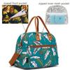 FlowFly Insulated Lunch Bag With Shoulder Strap for Women, Men, and Kids, Large and Reusable, Handle, Freezable Work and School Travel Tote and Meal Prep Organizer, leaves view 4