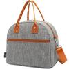 FlowFly Insulated Lunch Bag With Shoulder Strap for Women, Men, and Kids, Large and Reusable, Handle, Freezable Work and School Travel Tote and Meal Prep Organizer,Grey view 1
