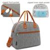 FlowFly Insulated Lunch Bag With Shoulder Strap for Women, Men, and Kids, Large and Reusable, Handle, Freezable Work and School Travel Tote and Meal Prep Organizer,Grey view 4