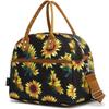 FlowFly Insulated Lunch Bag With Shoulder Strap for Women, Men, and Kids, Large and Reusable, Handle, Freezable Work and School Travel Tote and Meal Prep Organizer,Sunflower view 1