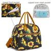 FlowFly Insulated Lunch Bag With Shoulder Strap for Women, Men, and Kids, Large and Reusable, Handle, Freezable Work and School Travel Tote and Meal Prep Organizer,Sunflower view 4