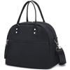 FlowFly Insulated Lunch Bag With Shoulder Strap for Women, Men, and Kids, Large and Reusable, Handle, Freezable Work and School Travel Tote and Meal Prep Organizer (Black) view 1