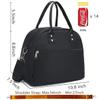 FlowFly Insulated Lunch Bag With Shoulder Strap for Women, Men, and Kids, Large and Reusable, Handle, Freezable Work and School Travel Tote and Meal Prep Organizer (Black) view 3