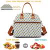 FlowFly Insulated Lunch Bag With Shoulder Strap for Women, Men, and Kids, Large and Reusable, Handle, Freezable Work and School Travel Tote and Meal Prep Organizer,Square view 2