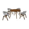 Armen Living Arcadia and Talulah 5-Piece Modern Fabric Dining Set in Gray/Walnut view 1