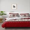 4 Pieces Bedding Sets Abstract Winter Snowflakes Theme Twin Duvet Covers with Soft Flat Comforter Cover Sheet Bedspread Pillowcases for Kids Teens Bedroom Christmas Red and Black Buffalo Check Plaid view 2