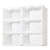 SupBro Led Collection Crate - Voice Control - Easy Access Storage Shoes box, Stackable Shoe Storage with clear plastic door for sneakers (11.2 x 14.9 x 8.8 inch (6pack), White) view 1