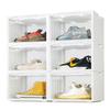 SupBro Led Collection Crate - Voice Control - Easy Access Storage Shoes box, Stackable Shoe Storage with clear plastic door for sneakers (11.2 x 14.9 x 8.8 inch (6pack), White) view 2