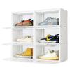 SupBro Led Collection Crate - Voice Control - Easy Access Storage Shoes box, Stackable Shoe Storage with clear plastic door for sneakers (11.2 x 14.9 x 8.8 inch (6pack), White) view 4