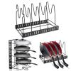 Alvinlite Heavy Duty Pan Organizer, 5 Tiers Rack Adjustable - for Cast Iron Skillets Griddles Shallow Pots and Lid - Kitchen Cookware Holder view 4