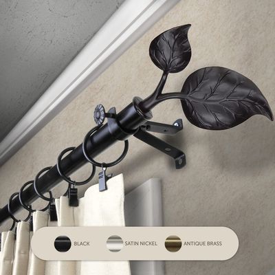 Domovina Plush 13/16" Single Curtain Rod Black/28-48