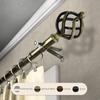 Domovina Curve 13/16" Single Curtain Rod Antique Brass/66-120 view 1