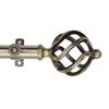 Domovina Curve 13/16" Single Curtain Rod Antique Brass/66-120 view 2
