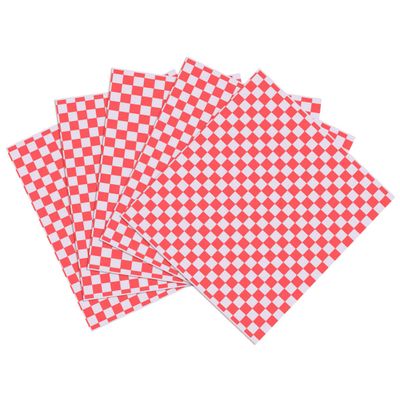 DOITOOL Checkered Food Wrapping Paper Paper Liners for Baskets Sandwich Wrap 100 Sheets Pack
