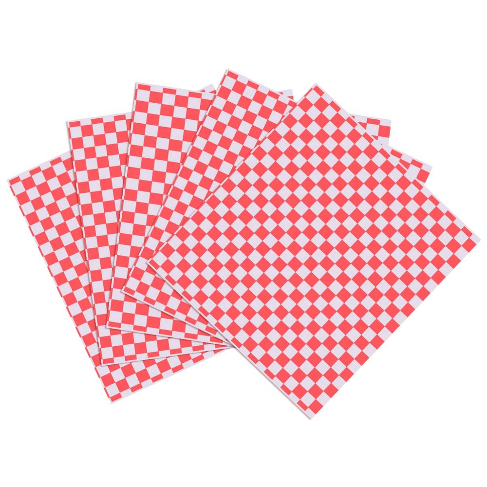 DOITOOL Checkered Food Wrapping Paper Paper Liners for Baskets Sandwich Wrap 100 Sheets Pack
