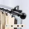 Domovina Phoebe 13/16" Double Curtain Rod Black/66-120 view 1
