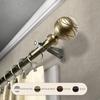Domovina Phoebe 13/16" Single Curtain Rod Antique Brass/66-120 view 1