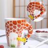 Arawat 3d Animal Mugs Giraffe Mug Gift Funny Ceramic Coffee Mug 400ml Cute Tea Cup Birthday Gifts for Boyfriend Boys Women Men Giraffe Porcelain Cups view 3