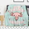Avalokitesvara Just A Girl Who Loves Axolotl Flannel Blanket Super Soft and Warm for Bed Couch Sofa 120x90 Inch King Blanket for Family view 1