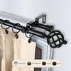 Domovina Curve 13/16" Double Curtain Rod Black/28-48 view 1