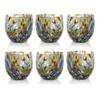 MAZZEGA ART & DESIGN - Set of 6 Handcrafted Blown Glass Water Glasses with Refined and Original Murano Murrine - The Colors of Murano - 'Classic 9,8 oz' Model. Made in Italy (6, Light Blue) view 1