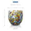 MAZZEGA ART & DESIGN - Set of 6 Handcrafted Blown Glass Water Glasses with Refined and Original Murano Murrine - The Colors of Murano - 'Classic 9,8 oz' Model. Made in Italy (6, Light Blue) view 2