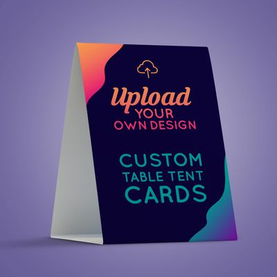 PlanetBlue Boutique Custom Table Tents - Colorful, 4x6 inches, 50 Sheets - Perfect for Events & Contactless Menus