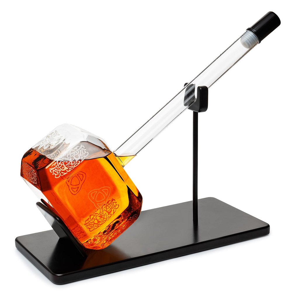 Thors Hammer Whiskey and Wine Decanter 2000ml by The Wine Savant, Miljoner for Tequila, Bourbon, Scotch, or Wine - Thor Avengers Gifts, Marvel Style Gifts, Mjlnir Gifts for Dad