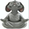 5" Whimsical Happy Bunny Rabbit Buddha Figurine Zen-Inspired Resin Rabbit Statue Meditating Animal Sculpture for Mindful Home or Office Decor Peaceful Gift for Bunny Lovers and Yoga Fans view 1