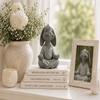 5" Whimsical Happy Bunny Rabbit Buddha Figurine Zen-Inspired Resin Rabbit Statue Meditating Animal Sculpture for Mindful Home or Office Decor Peaceful Gift for Bunny Lovers and Yoga Fans view 2
