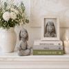 5" Whimsical Happy Bunny Rabbit Buddha Figurine Zen-Inspired Resin Rabbit Statue Meditating Animal Sculpture for Mindful Home or Office Decor Peaceful Gift for Bunny Lovers and Yoga Fans view 3