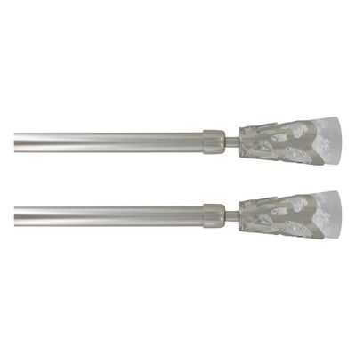 2 Pack Adjustable 3/4" Single Window Curtain Rod 50" to 82" Silver
