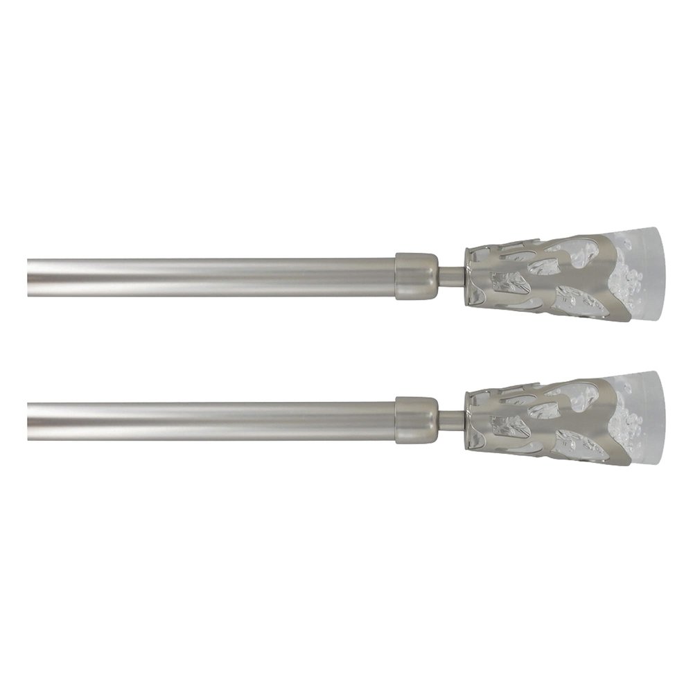 2 Pack Adjustable 3/4" Single Window Curtain Rod 50" to 82" Silver