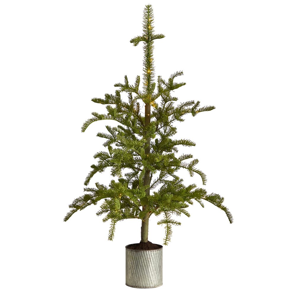4.5ft. Pre-Lit Christmas Pine Artificial Tree in Decorative Planter