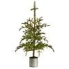 4.5ft. Pre-Lit Christmas Pine Artificial Tree in Decorative Planter view 1