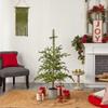4.5ft. Pre-Lit Christmas Pine Artificial Tree in Decorative Planter view 3