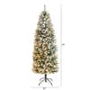 6ft. Slim Flocked Montreal Fir Artificial Christmas Tree with 250 Warm White LED Lights and 743 Bendable Branches view 2