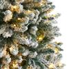 6ft. Slim Flocked Montreal Fir Artificial Christmas Tree with 250 Warm White LED Lights and 743 Bendable Branches view 4