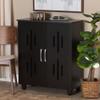 Baxton Studio Renley Shoe Cabinet, Black/Silver view 2