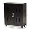 Baxton Studio Renley Shoe Cabinet, Black/Silver view 3