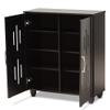 Baxton Studio Renley Shoe Cabinet, Black/Silver view 4