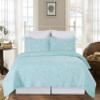 C&F Home Blue Tropics 2 Piece Twin Quilt Set Blue Leaf Print Coastal Ocean Beach Seaside 100% Cotton Lightweight Machine Washable Reversible Bedspread Coverlet Twin 2 Piece Set Blue view 3