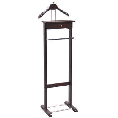 Proman Products Kingston III Valet Stand with Drawer, Contour Hanger, Trouser Bar, Tie & Belt Hooks and Shoe Rack - VL36260