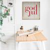 Aihesui Rustic Wood Signs Modern Home Wall Hanging God Jul Merry Christmas Plaque Use for Living Room Kitchen Batheroom Bedroom 16x16inch view 3