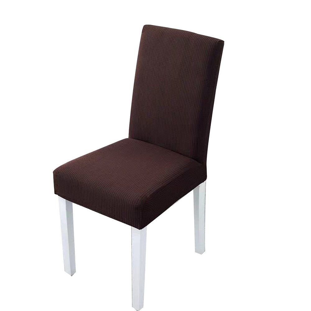 8PCS Dining Chair Covers Polyester Stretch Dining Room Chair Slipcovers Removable Available Waterproof and Washable Chair Covers for KitchenBanquetHotel and PartyDark Brown