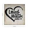 Aihesui Rustic Wood Signs Modern Home Wall Hanging Loved Beyond Measure Bible Verse Plaque Use for Living Room Kitchen Batheroom Bedroom 16x16inch, white-style view 2