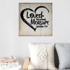 Aihesui Rustic Wood Signs Modern Home Wall Hanging Loved Beyond Measure Bible Verse Plaque Use for Living Room Kitchen Batheroom Bedroom 16x16inch, white-style view 4
